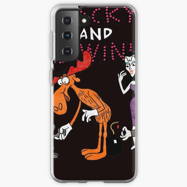 Tribute to Jay Ward Cartoons Rocky, Bullwinkle, Natasha and Boris with Logotype Classic T-Shirt Samsung Galaxy Soft Case