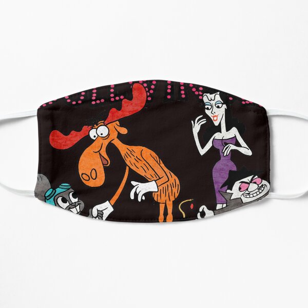 Tribute to Jay Ward Cartoons Rocky, Bullwinkle, Natasha and Boris with Logotype Classic T-Shirt Flat Mask