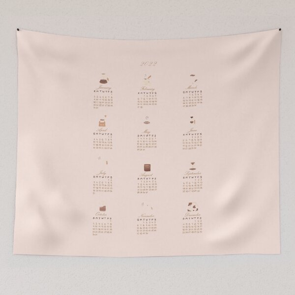 Aperçu de l'œuvre Calendrier d'illustration minimale de la culture du café simple 2022 créée et vendue par citrusapple.