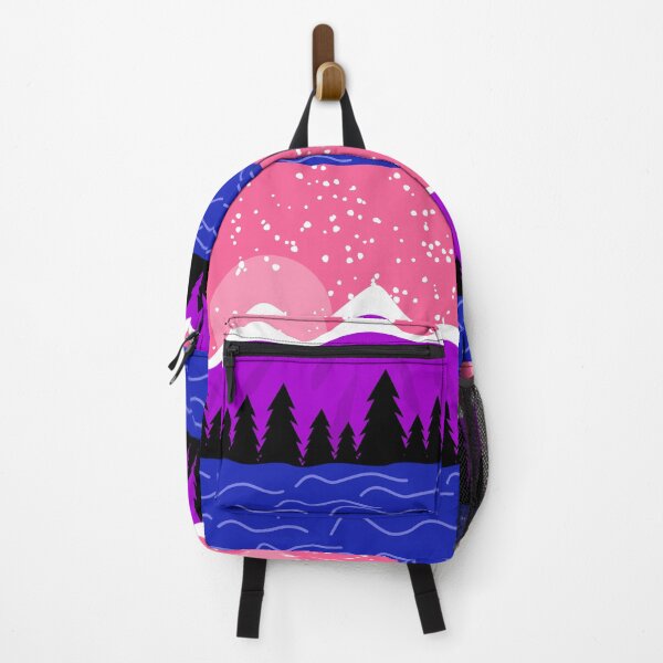 Item preview, Genderfluid Pride Flag Art Mountain Landscape Snow Trees designed and sold by cashewdays.