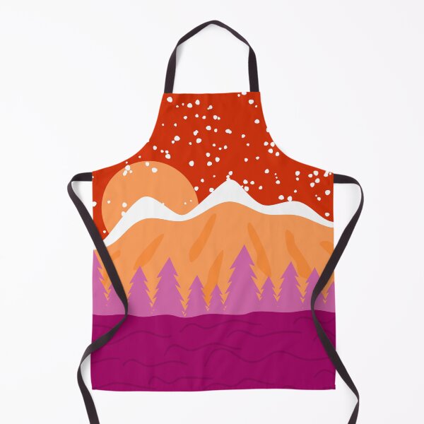 Item preview, Lesbian Pride Flag Art Mountain Landscape Snow Trees designed and sold by cashewdays.