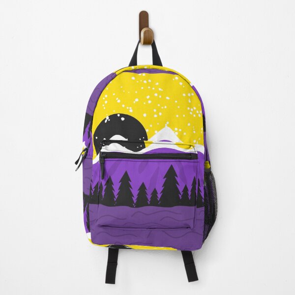 Item preview, Nonbinary Pride Flag Art Mountain Landscape Snow Trees designed and sold by cashewdays.