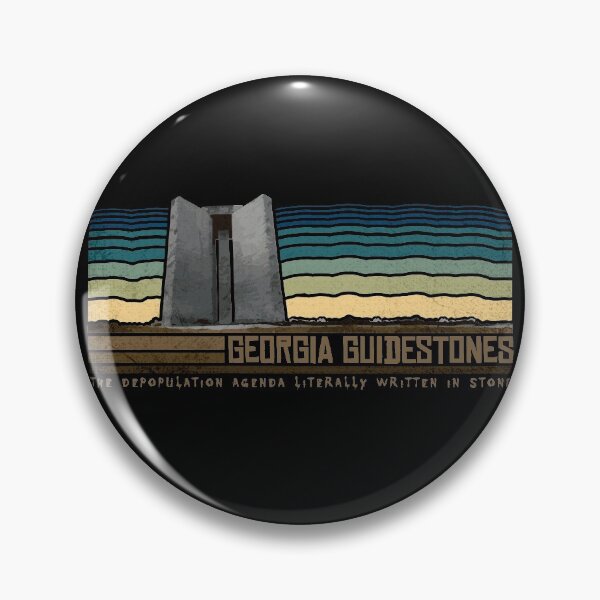 Item preview, Georgia Guidestones - The Depopulation Agenda Literally Written In Stone - Retro Stripes designed and sold by NatIntrovertSoc.
