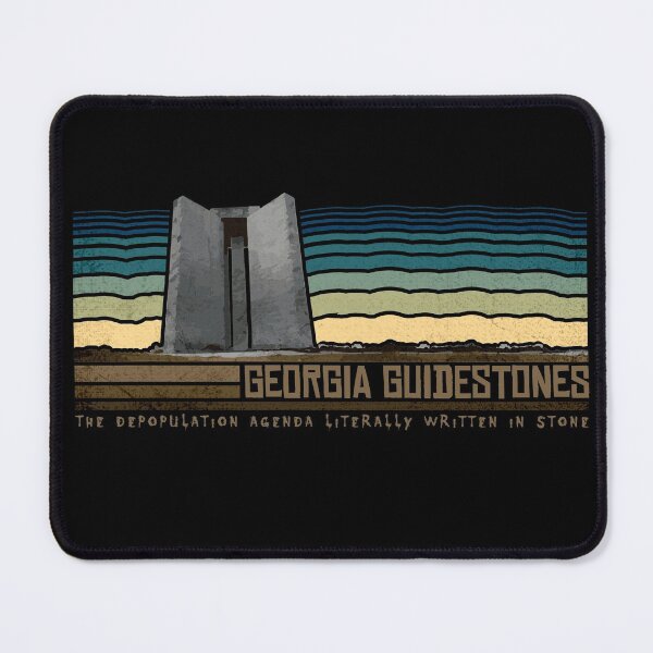 Item preview, Georgia Guidestones - The Depopulation Agenda Literally Written In Stone - Retro Stripes designed and sold by NatIntrovertSoc.