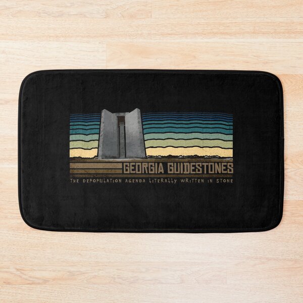 Item preview, Georgia Guidestones - The Depopulation Agenda Literally Written In Stone - Retro Stripes designed and sold by NatIntrovertSoc.