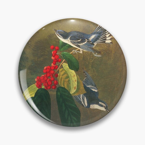 Item preview, Audubon's Azure Warbler - Birds on Berries designed and sold by thaneydesign.