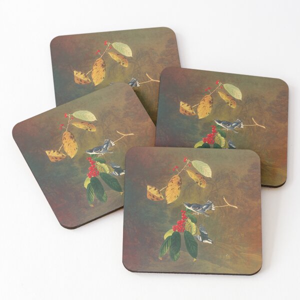 Item preview, Audubon's Azure Warbler - Birds on Berries designed and sold by thaneydesign.