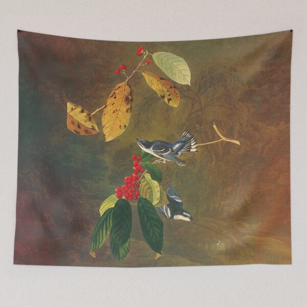 Item preview, Audubon's Azure Warbler - Birds on Berries designed and sold by thaneydesign.