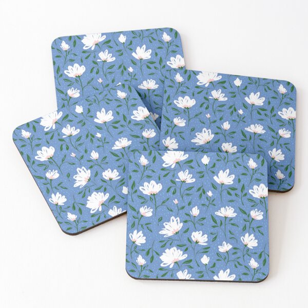 Item preview, Fresh Spring Daisies,  White on Blue Background Design designed and sold by Jaydee001.