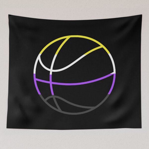 Item preview, Nonbinary Abstract Pride Flag Basketball Outline Sports LGBT+ designed and sold by cashewdays.