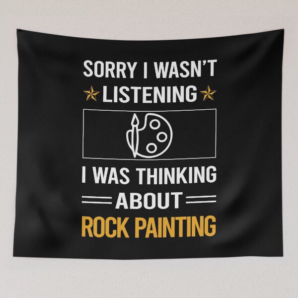 Item preview, Funny Listening Rock Painting designed and sold by jiggleterrified.