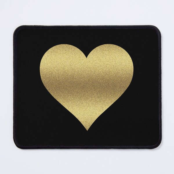 Item preview, GOLD GLITTER HEART ON BLACK designed and sold by PetsandBeyond.