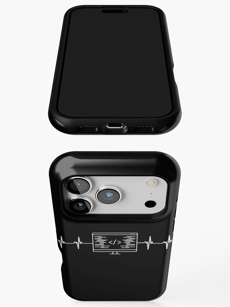 Thumbnail 3 of 4, iPhone Case, Simple Coding Computer Heartbeat Line designed and sold by expatessentials.