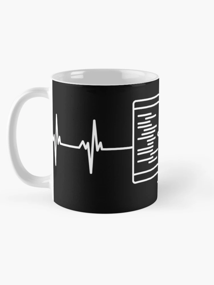 Thumbnail 5 of 6, Coffee Mug, Simple Coding Computer Heartbeat Line designed and sold by expatessentials.