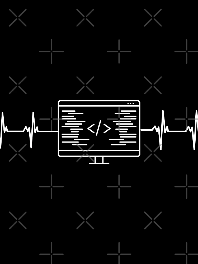 Thumbnail 3 of 3, Scarf, Simple Coding Computer Heartbeat Line designed and sold by expatessentials.
