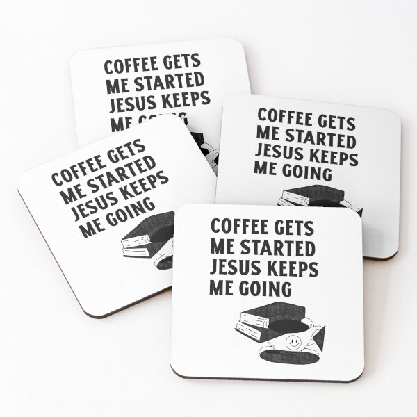 Item preview,  COFFEE GETS ME STARTED JESUS KEEPS ME GOING  designed and sold by RetroPlaceee.