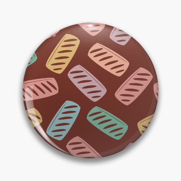 Item preview, Sausage Roll Retro Food Pattern Multicolour Pastel Brown designed and sold by cashewdays.