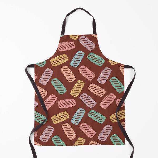 Item preview, Sausage Roll Retro Food Pattern Multicolour Pastel Brown designed and sold by cashewdays.