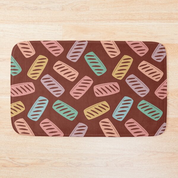 Item preview, Sausage Roll Retro Food Pattern Multicolour Pastel Brown designed and sold by cashewdays.