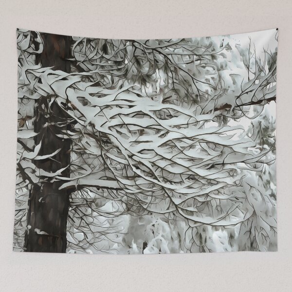 Item preview, Snow On Branches White Winter Landscape designed and sold by taiche.