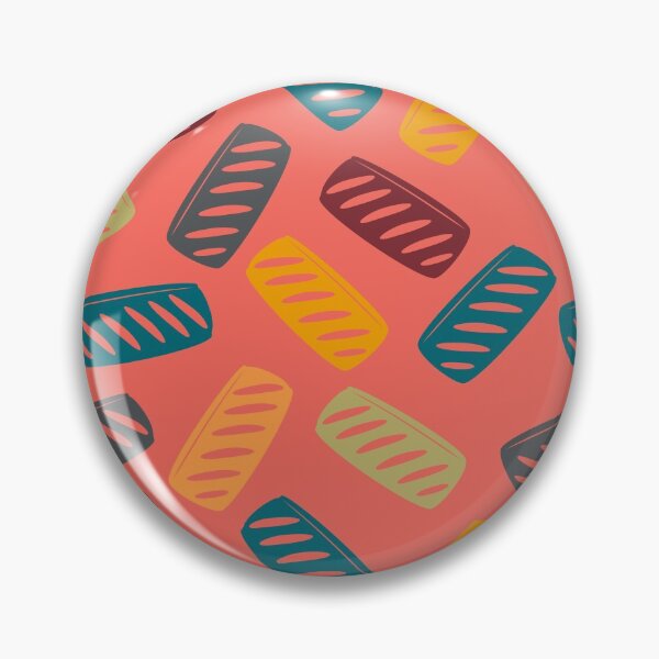 Item preview, Sausage Roll Retro British Food Pattern Multicolour Coral designed and sold by cashewdays.