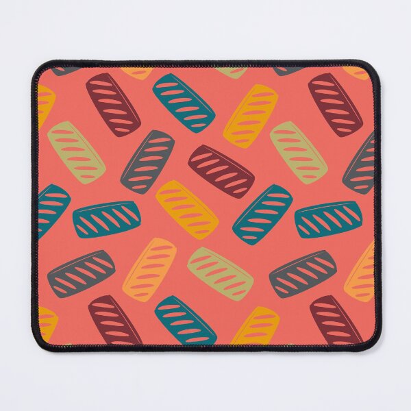 Item preview, Sausage Roll Retro British Food Pattern Multicolour Coral designed and sold by cashewdays.