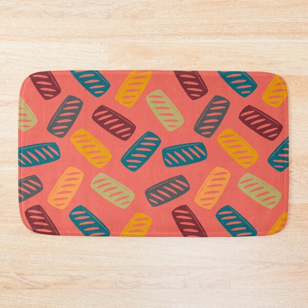 Item preview, Sausage Roll Retro British Food Pattern Multicolour Coral designed and sold by cashewdays.