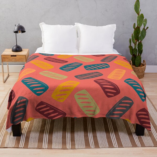 Item preview, Sausage Roll Retro British Food Pattern Multicolour Coral designed and sold by cashewdays.