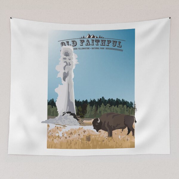 Artikelvorschau, Yellowstone Old Faithful - Vintage Reise Natur Poster entworfen und verkauft von Beetle-Indust.