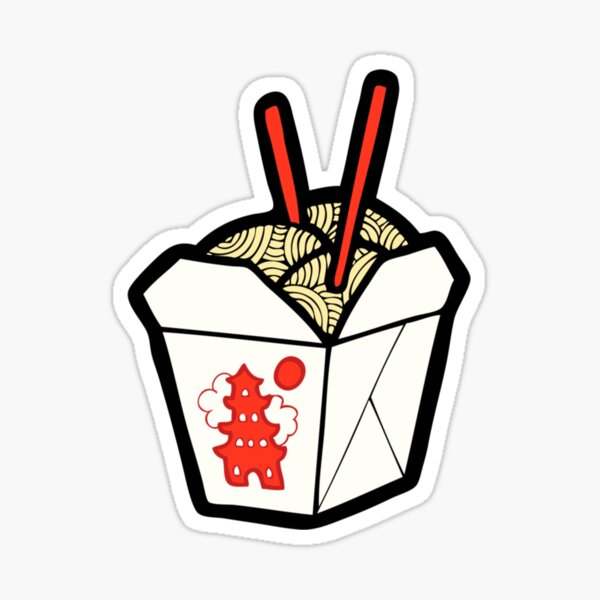 Takeout Noodles Box Pattern Sticker By Thespacecube Redbubble