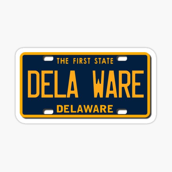 "delaware license plate Sticker" Sticker by LarsMeiners | Redbubble