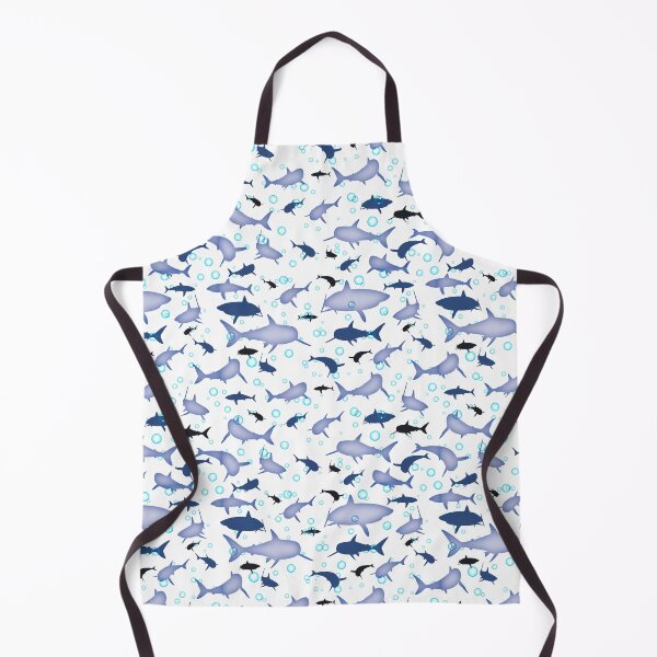 Item preview, White and Blue Shark Pattern designed and sold by TMBTM.