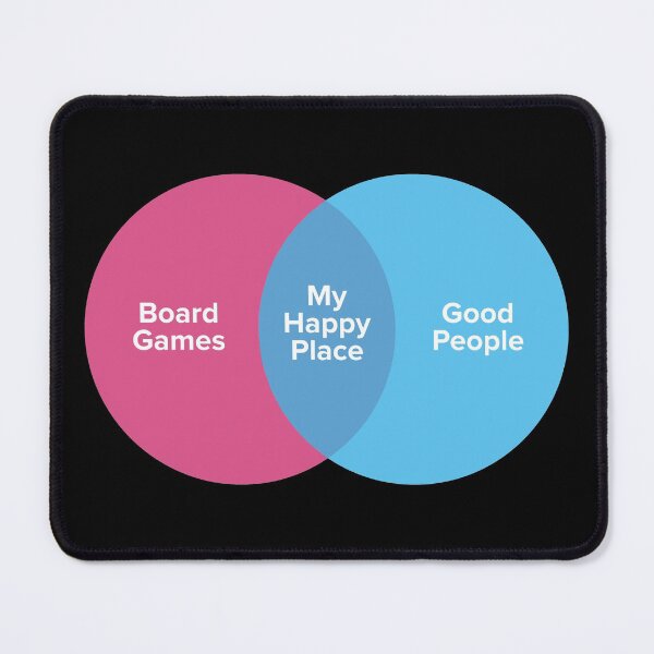 Item preview, Board Games Happy Place Venn Diagram designed and sold by DiceintheDark.