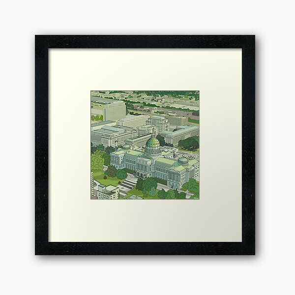 Harrisburg Pennsylvania Capital Area, larger placement on items Framed Art Print