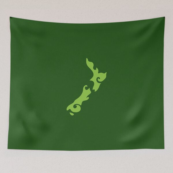 Item preview, New Zealand tattoo stylized map in green designed and sold by jazzydevil.
