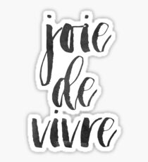 Joie De Vivre druckbare Wandkunst, druckbare Zitat, schwarz-weiß Print, Französisch Zitat Print, Typografie Wand Kunstdruck Sticker