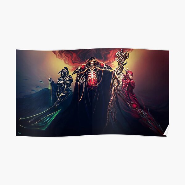 Overlord Ainz Ooal Gown Albedo Shalltear Bloodfallen Kraft Poster Retro ...