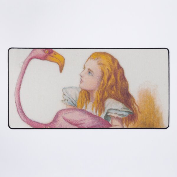 Artikelvorschau, Alice im Wunderland mit Flamingo, niedliche Illustration für Träumer entworfen und verkauft von Mauswohn.