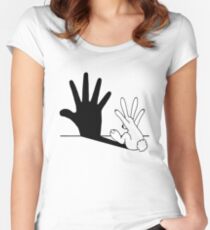 Rabbit Hand Shadow Women's Fitted Scoop T-Shirt