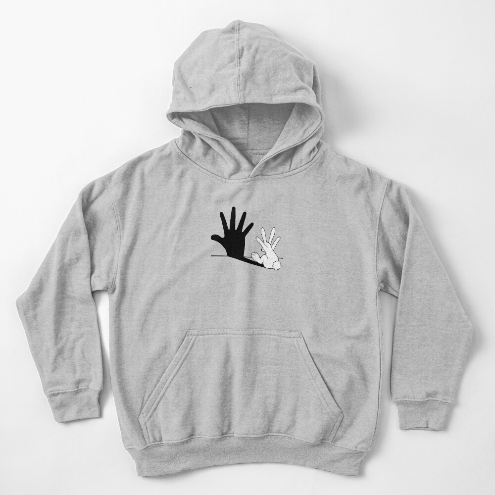 Rabbit Hand Shadow Kids Pullover Hoodie