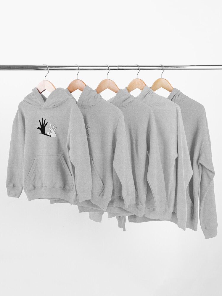 Alternate view of Rabbit Hand Shadow Kids Pullover Hoodie