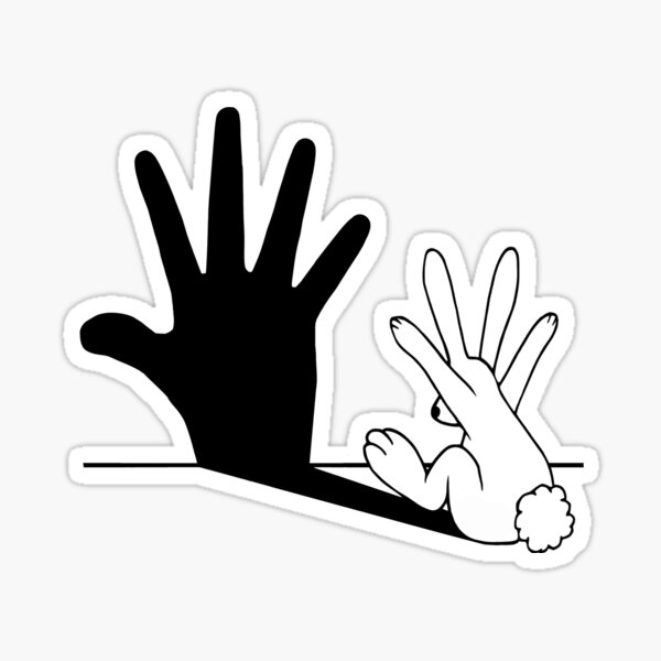 Rabbit Hand Shadow Sticker