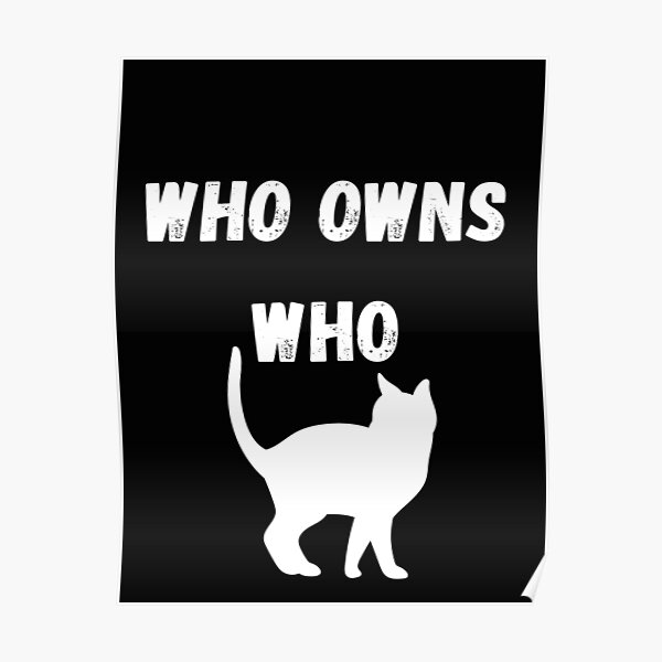 "WHO OWNS WHO, CATS" Poster for Sale by Highhocreations Redbubble