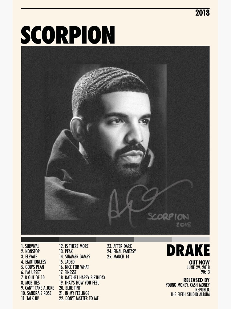 Pegatina «drake Posters Scorpion Póster Póster Portada Del álbum Póster 