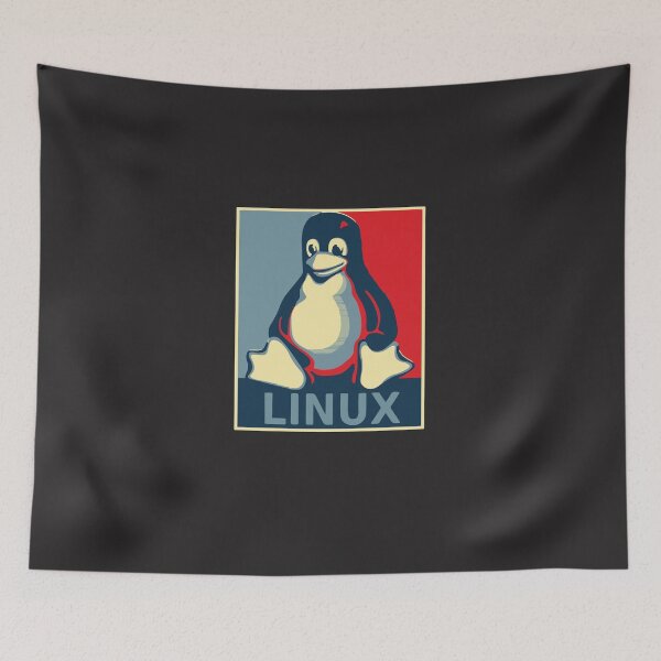 Item preview, Linux tux penguin obama poster Sticker designed and sold by TobiasGraf.