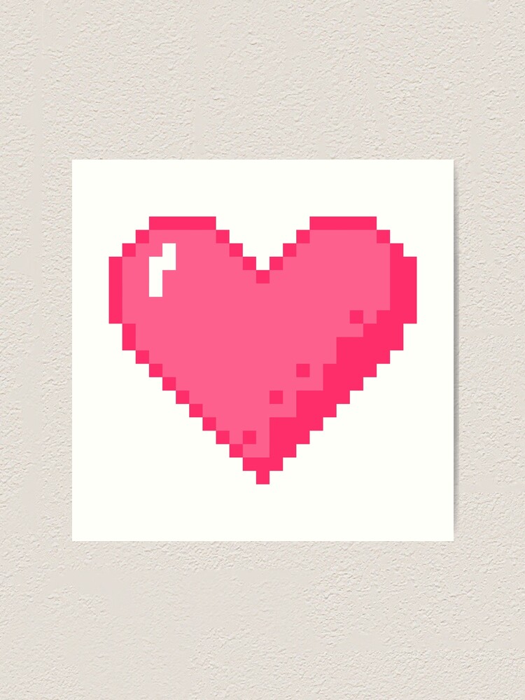 "Heart Pixel Art Emoji" Art Print for Sale by AbeyOye Redbubble
