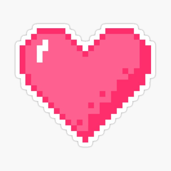 Aperçu de l'œuvre Coeur Pixel Art Emoji créée et vendue par Sticker Vibes.
