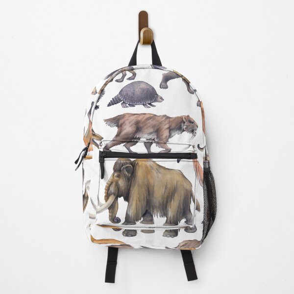 Item preview, Watercolor prehistoric animals and a caveman designed and sold by Ekaterina Glazkova.