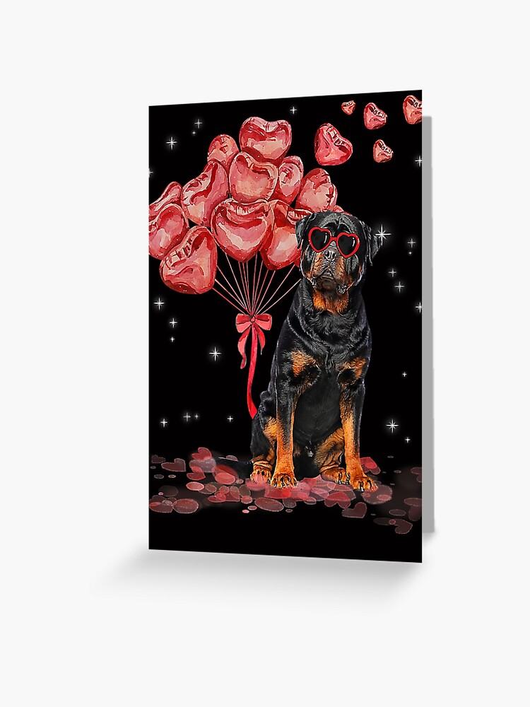 Rottweiler Hearts Love And Valentine'S Day Portrait Metal Wall Artwork
