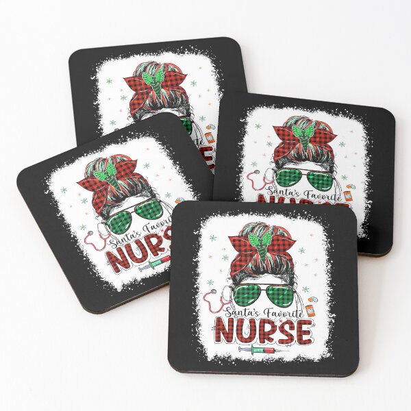 Item preview, Santas Favorite Nurse Christmas Santa Hat Light Messy Bun designed and sold by ryanbrian.